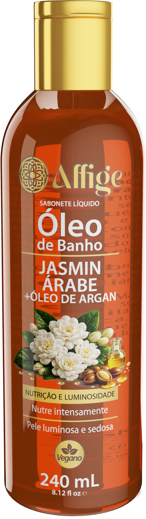 Óleo de Banho Jasmim Árabe + Óleo de Argan Affige 240ml