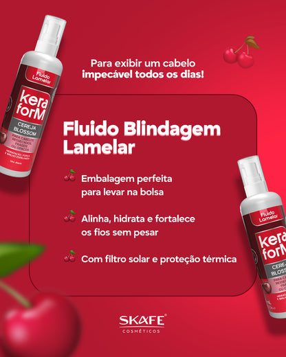 Fluido Blindagem Lamelar Keraform Cereja Blossom 120 mL