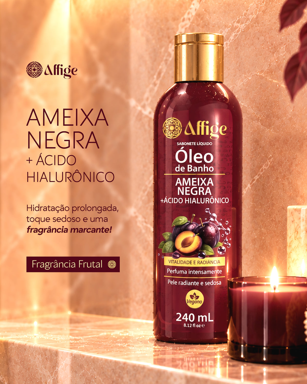 Affige Black Plum + Hyaluronic Acid Shower Oil 240ml