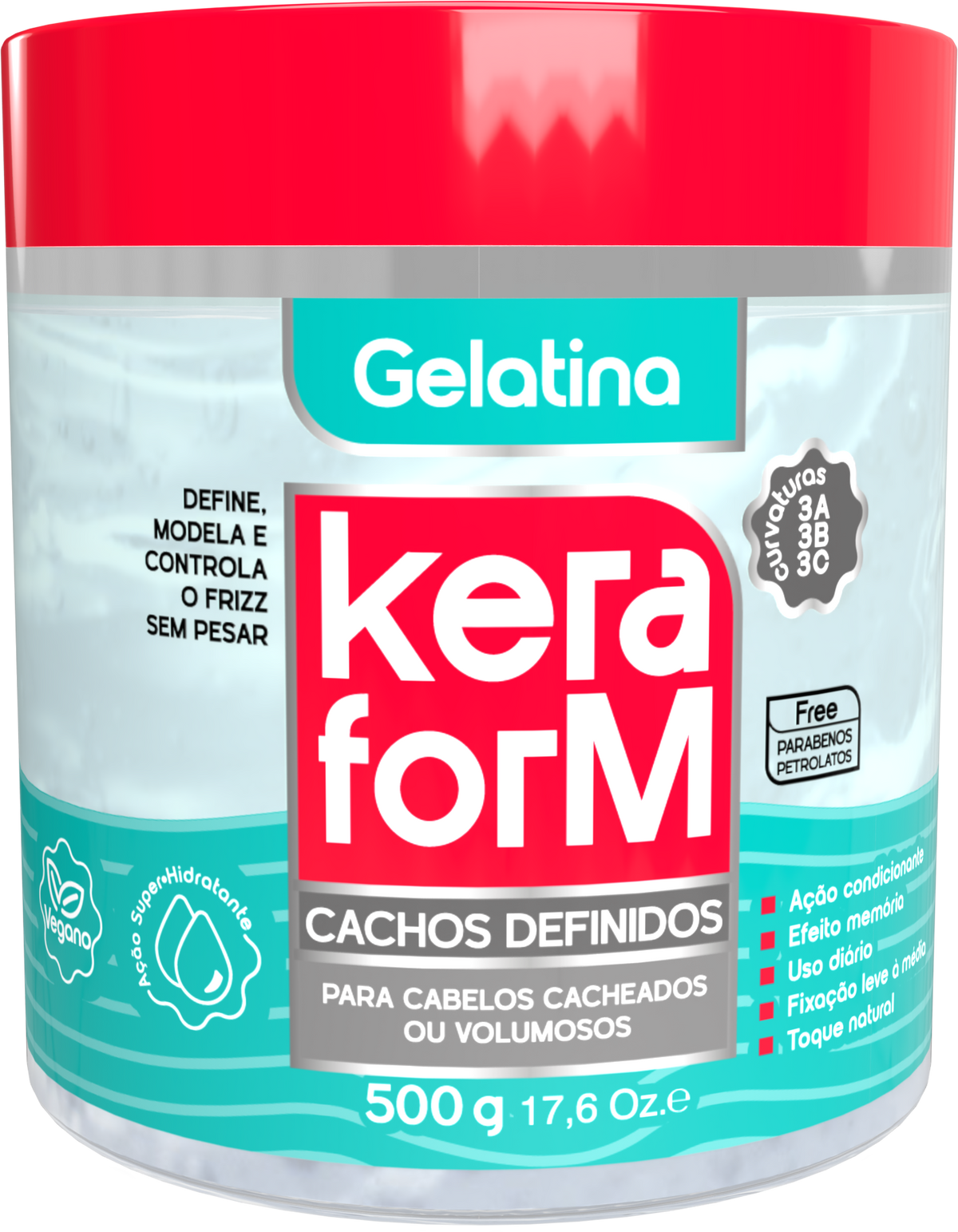 GELATINA KERAFORM CACHOS + DEFINIDOS 500G