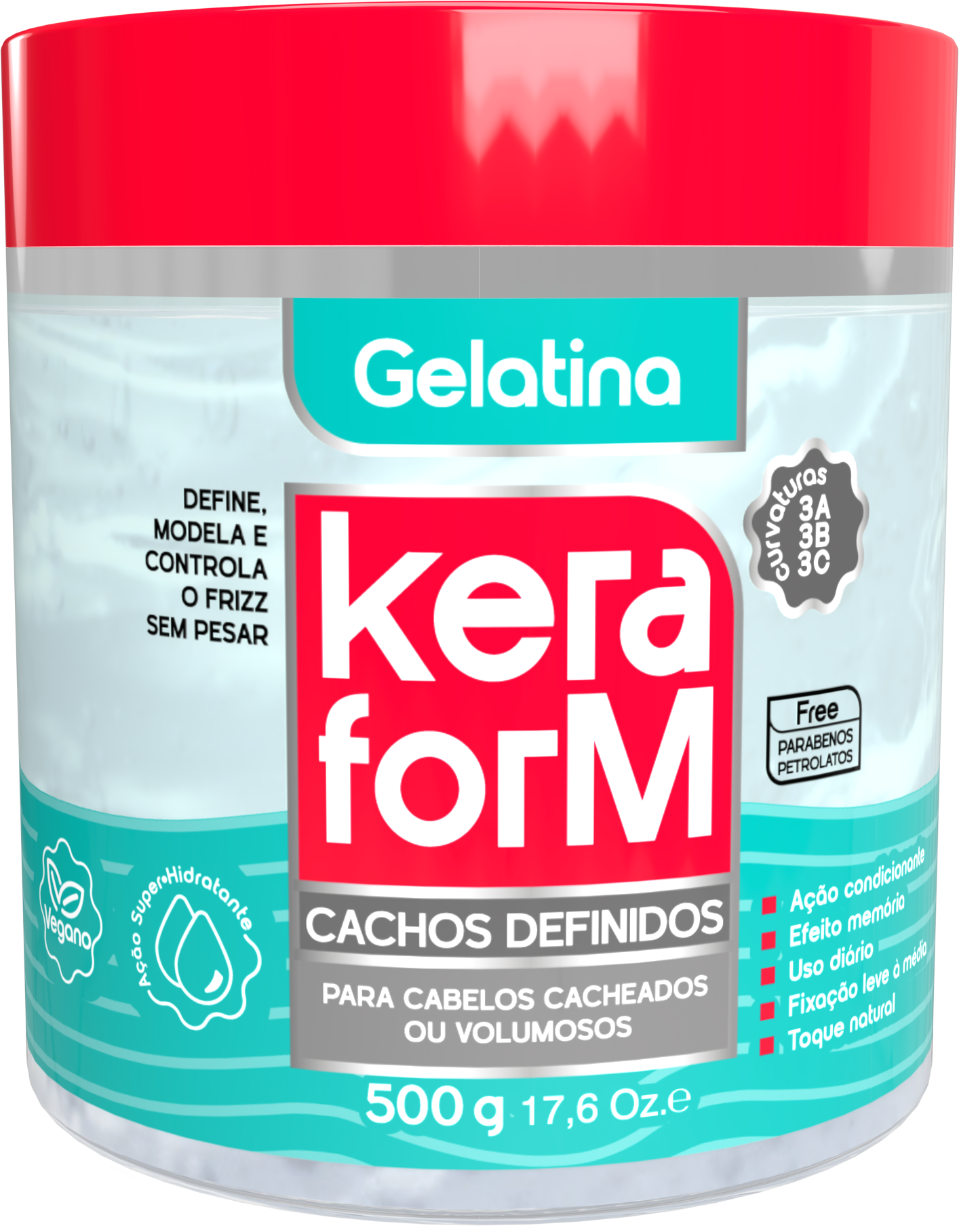 GELATINA KERAFORM CACHOS + DEFINIDOS 500G