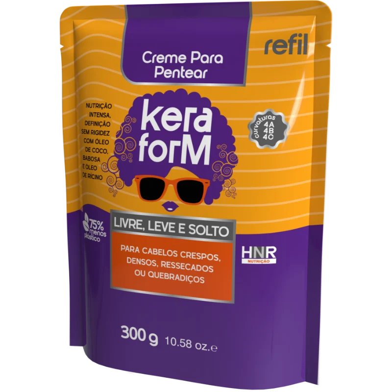 Creme para Pentear Keraform Livre, Leve e Solto Refil 300g