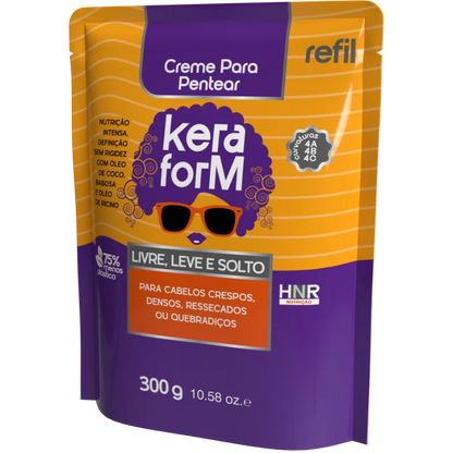 Creme para Pentear Keraform Livre, Leve e Solto Refil 300g