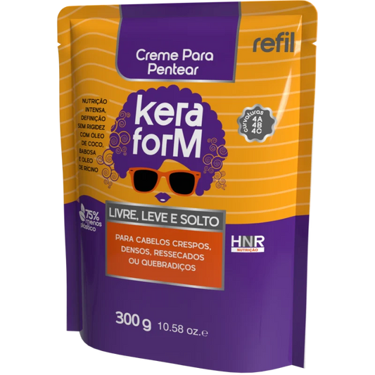 Creme para Pentear Keraform Livre, Leve e Solto Refil 300g