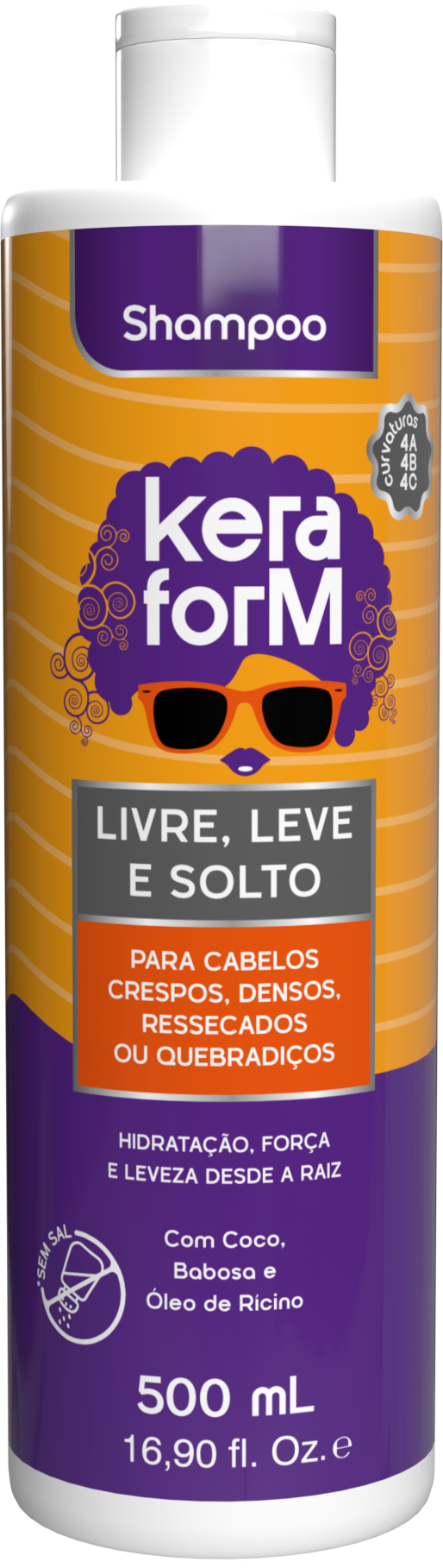 Shampoo Keraform Livre, Leve e Solto 500ml