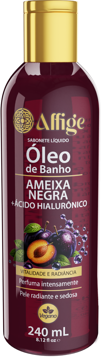 Óleo de Banho Ameixa Negra + Ácido Hialurônico Affige 240ml
