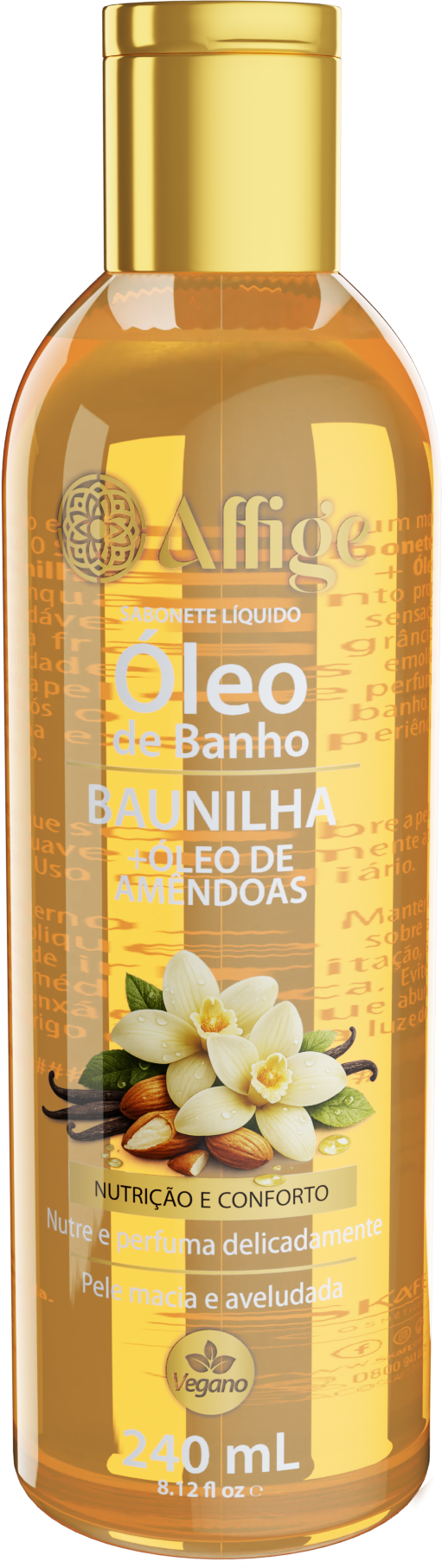 Óleo de Banho Baunilha + Óleo de Amêndoas Affige 240ml