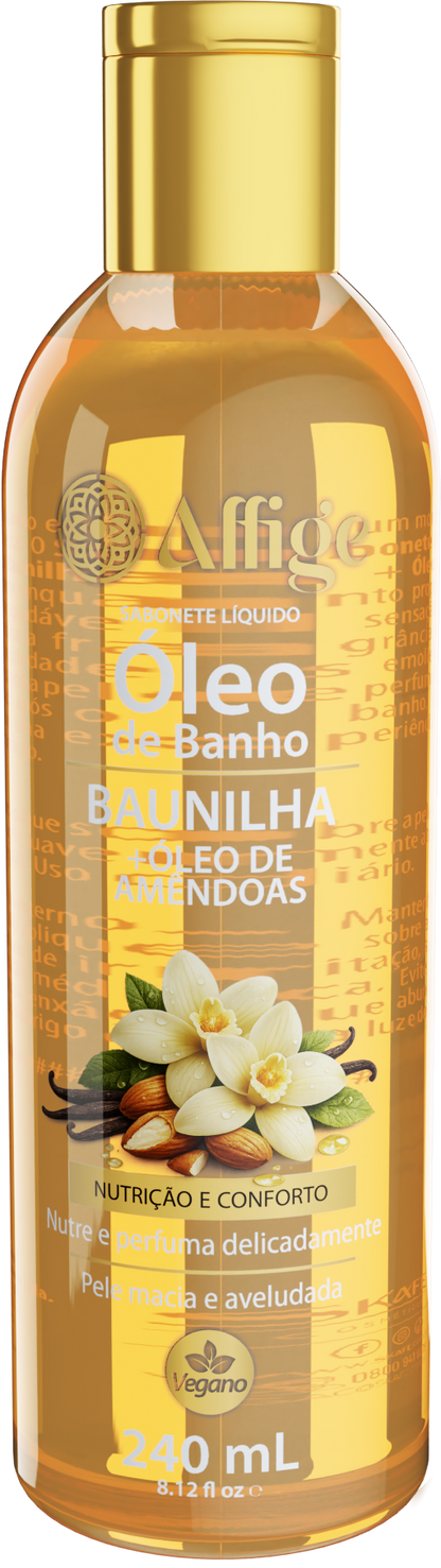 Óleo de Banho Baunilha + Óleo de Amêndoas Affige 240ml