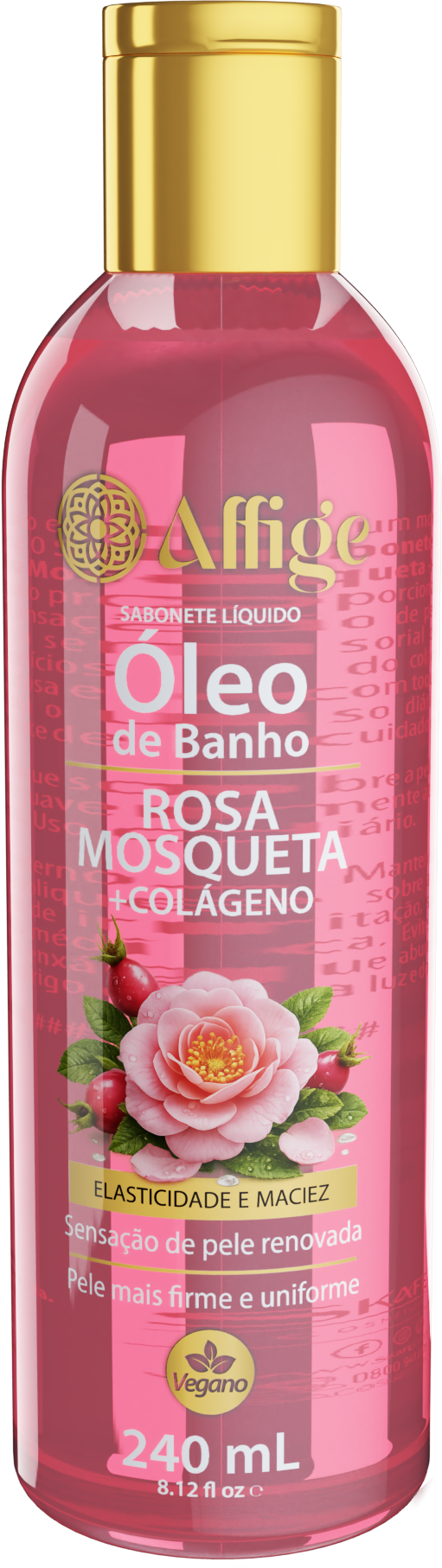 Óleo de Banho Rosa Mosqueta + Colágeno Affige 240ml