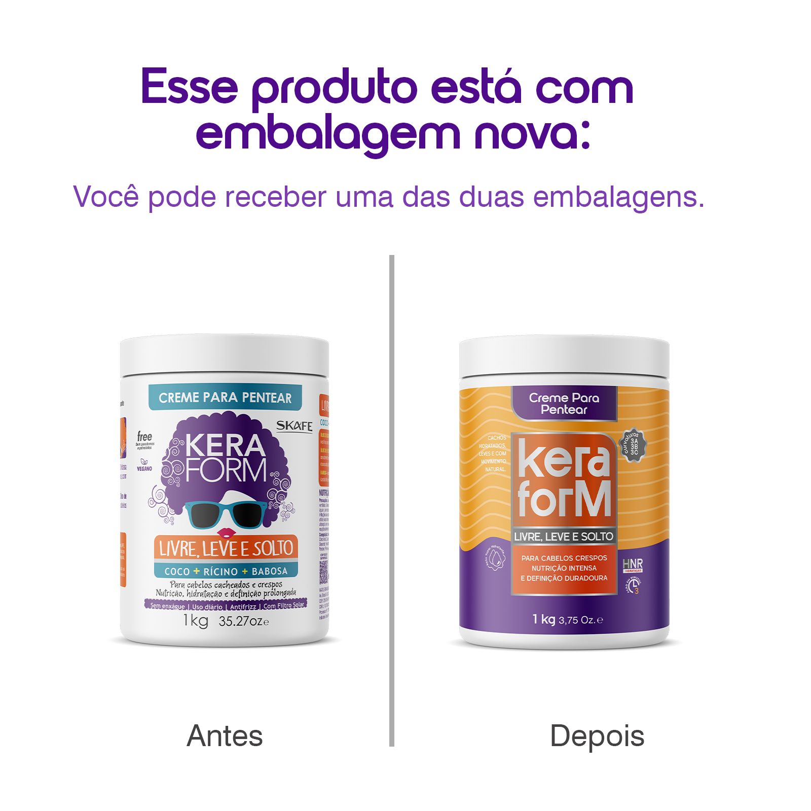 Creme para Pentear Keraform Livre, Leve e Solto 1kg - imagem 3