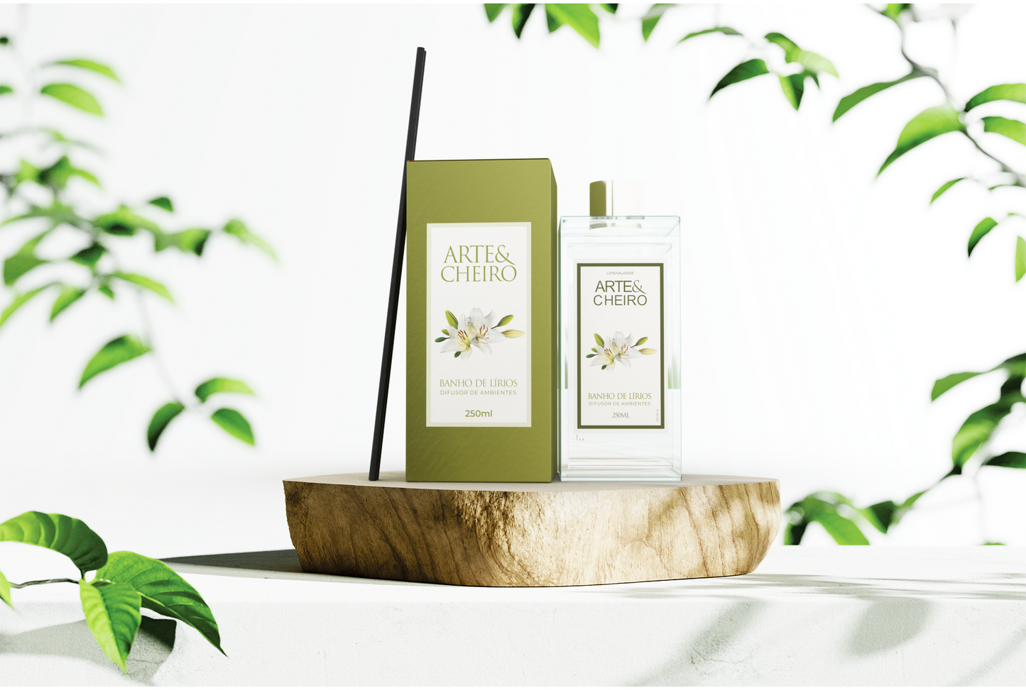 DIFUSOR DE AMBIENTES  ARTE E CHEIRO BANHO DE LÍRIOS 250ML